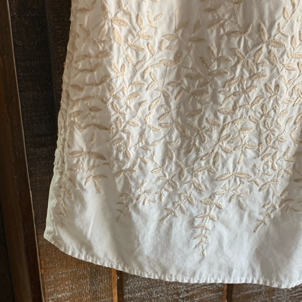 Talbots women’s size 6 white embroidered lined midi skirt coastal Euro summer - Picture 6 of 16